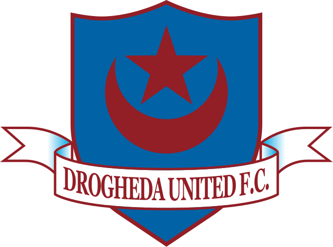 Das Emblem von Drogheda United mit Stern und Halbmond.