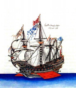 Flaggschiff, das Bayezid II. sandte, um die Juden aus Spanien zu retten