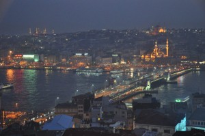 Moschee Lichter und der Bosporus