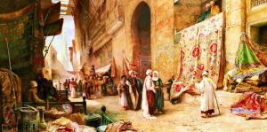 Teppichbasar in Kairo (Kahire'de Halı Pazarı), Charles Robertson * 1862